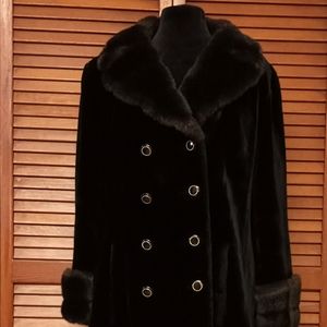 Vintage Borgazia Faux Fur Coat Long Large
